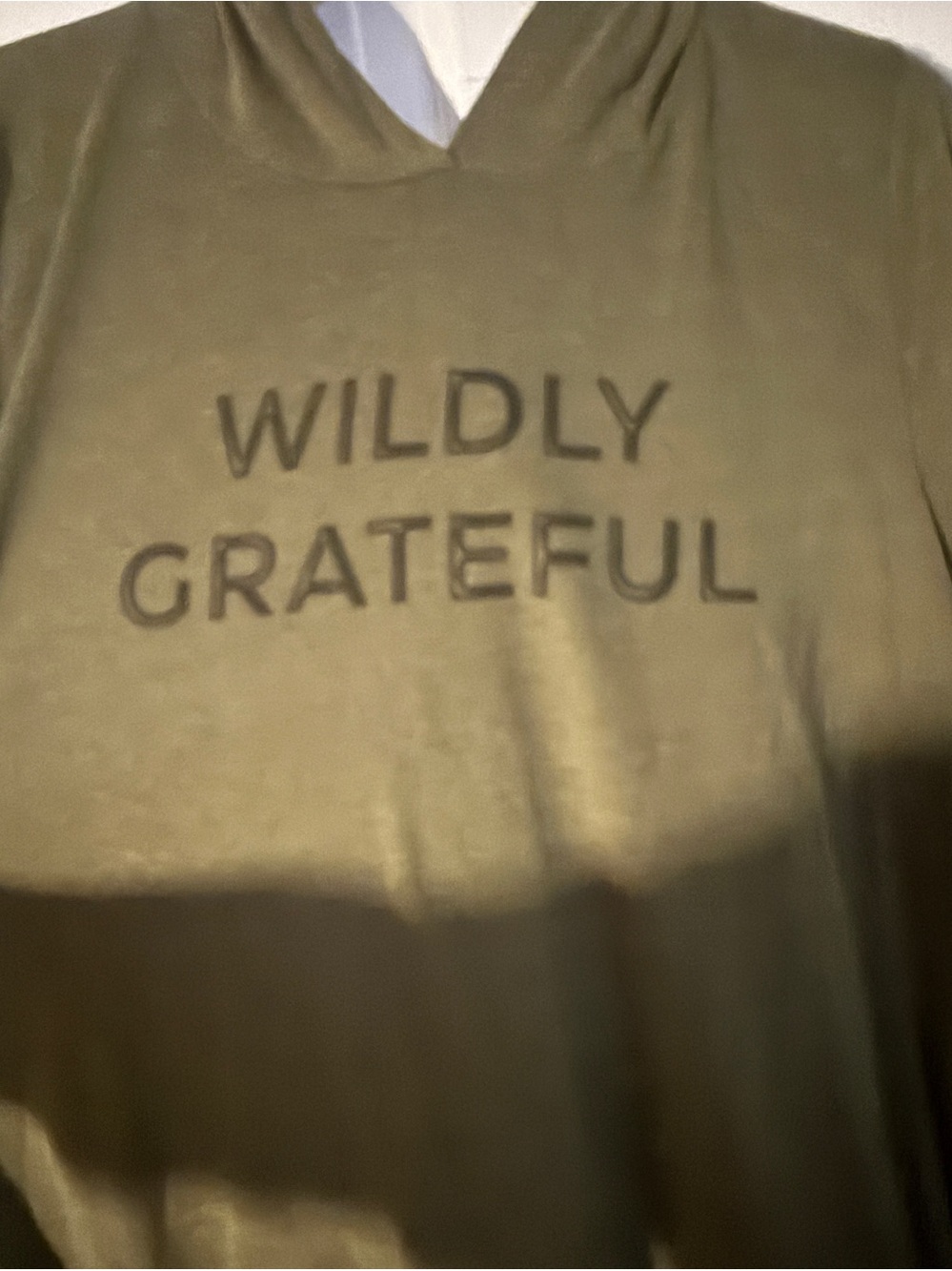 torrid Olive Green Hooded Tee with Text Print